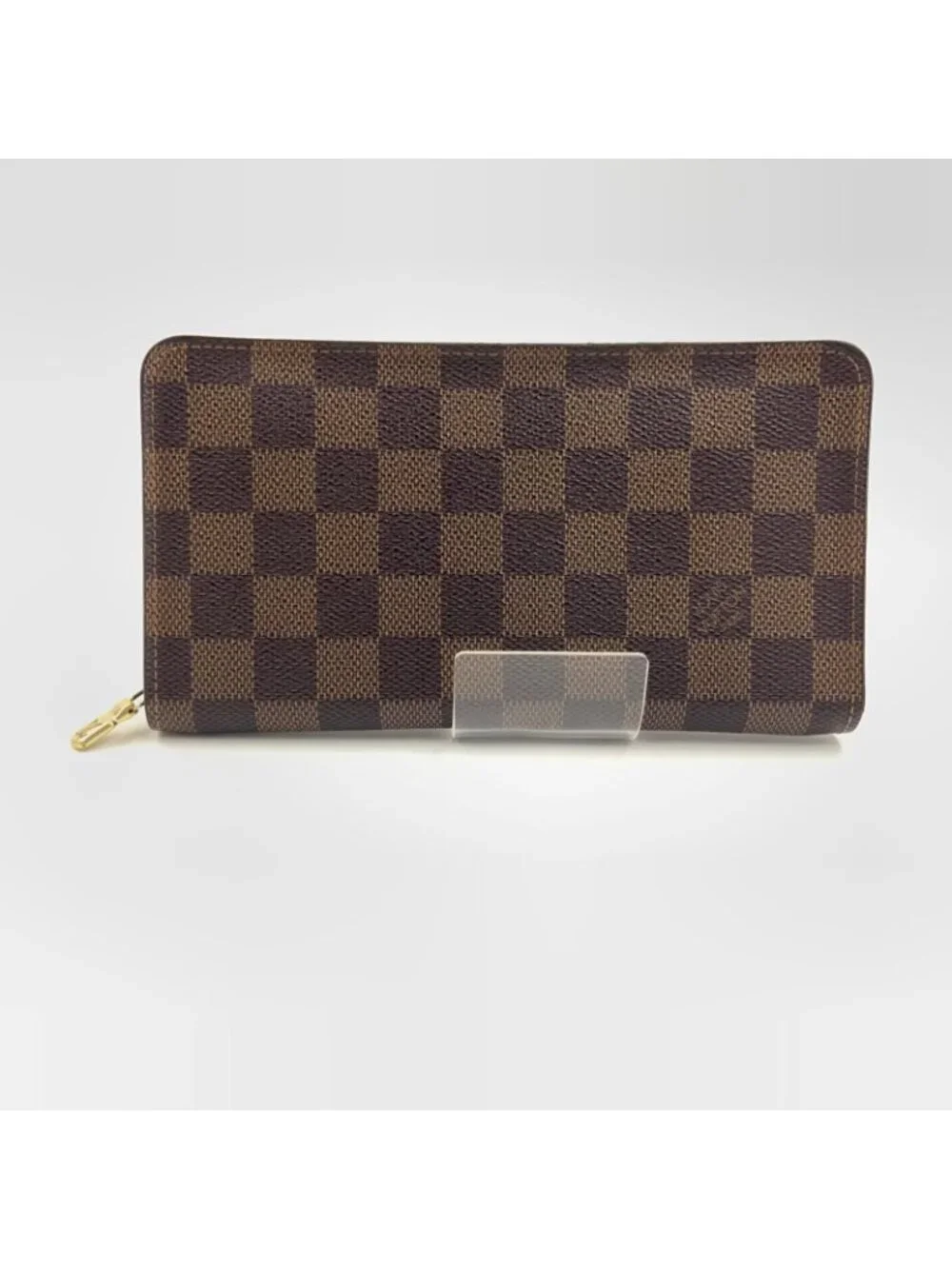 Louis Vuitton Damier Porte Monnaie Zip Around Wallet Brown Coin Purse